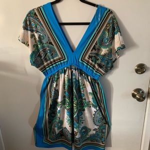 Bailey blue bohemian vneck dress